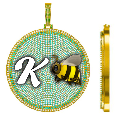 CUSTOM LETTER NECKLACE 3D BIG DISC