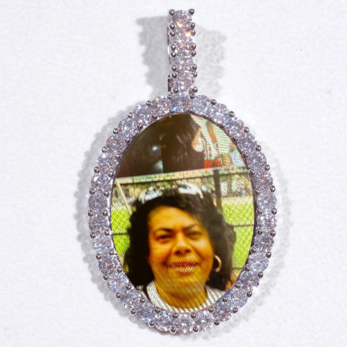 Large 3D Oval Custom Picture Pendant