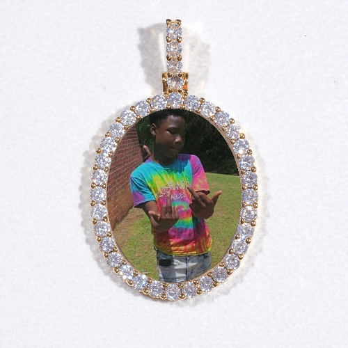 3D Oval Custom Picture Pendant