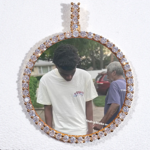 LARGE 3D CIRCLE CUSTOM PICTURE PENDANT