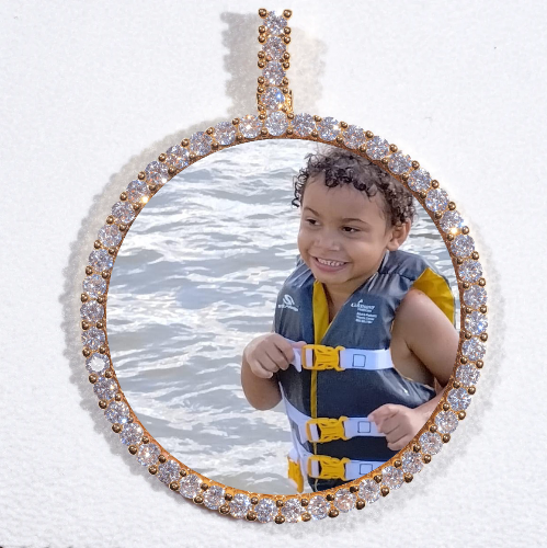 LARGE 3D CIRCLE CUSTOM PICTURE PENDANT