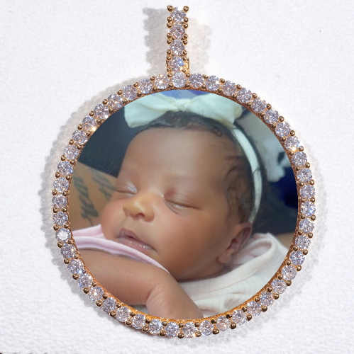 LARGE 3D CIRCLE CUSTOM PICTURE PENDANT