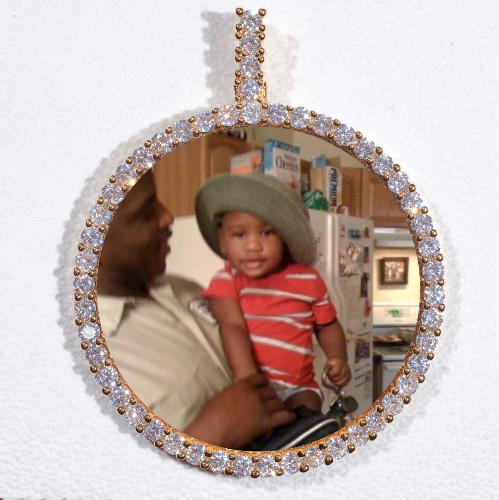 LARGE 3D CIRCLE CUSTOM PICTURE PENDANT