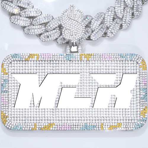 CUSTOM LETTER NECKLACE 3D COLORFUL SQUARE