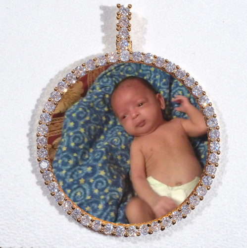 LARGE 3D CIRCLE CUSTOM PICTURE PENDANT
