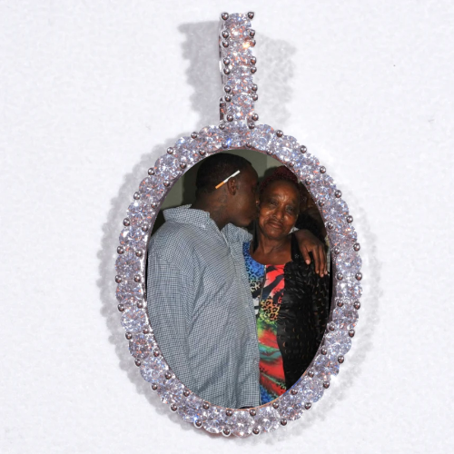 Large 3D Oval Custom Picture Pendant