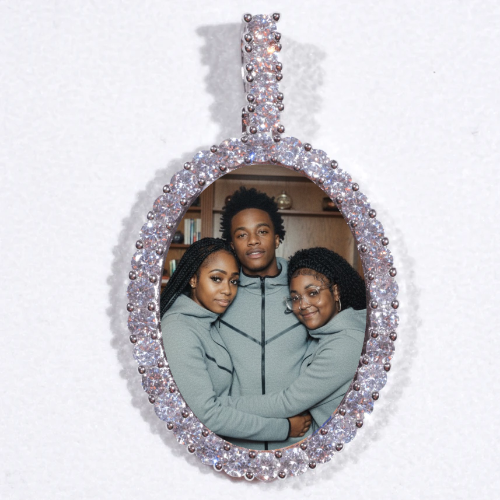 Large 3D Oval Custom Picture Pendant