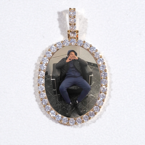 3D Oval Custom Picture Pendant