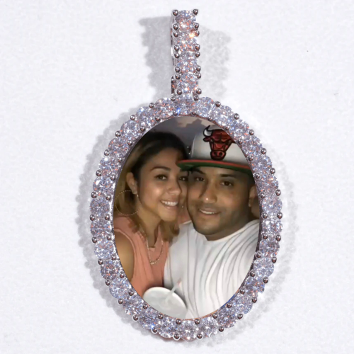 Large 3D Oval Custom Picture Pendant