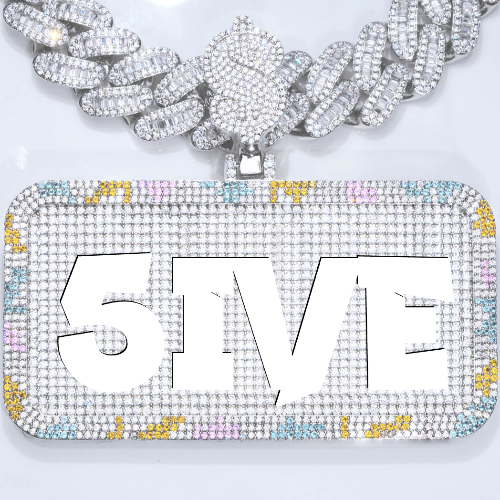 CUSTOM LETTER NECKLACE 3D COLORFUL SQUARE