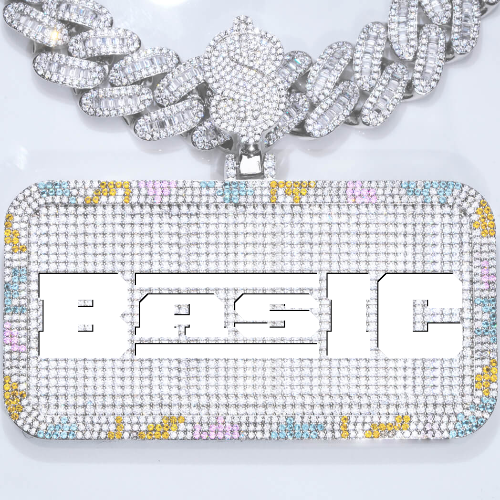 CUSTOM LETTER NECKLACE 3D COLORFUL SQUARE