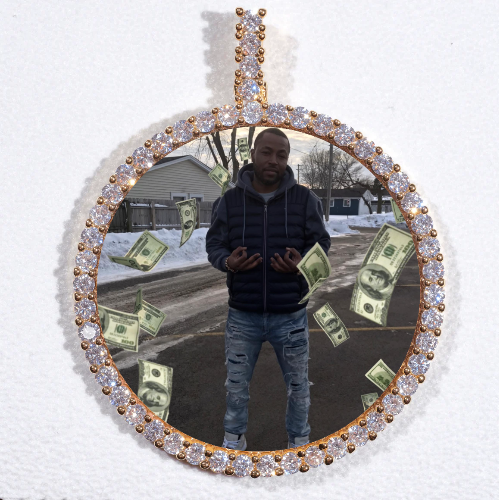 LARGE 3D CIRCLE CUSTOM PICTURE PENDANT