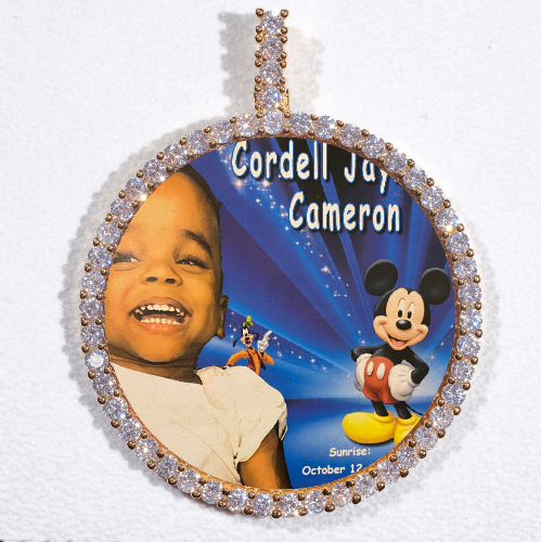LARGE 3D CIRCLE CUSTOM PICTURE PENDANT