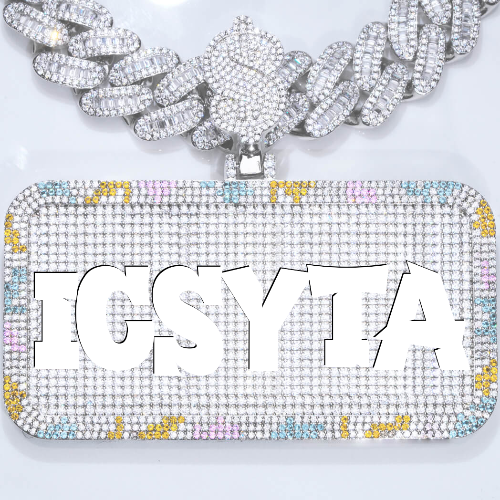 CUSTOM LETTER NECKLACE 3D COLORFUL SQUARE