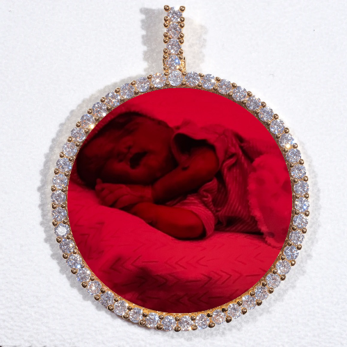 LARGE 3D CIRCLE CUSTOM PICTURE PENDANT