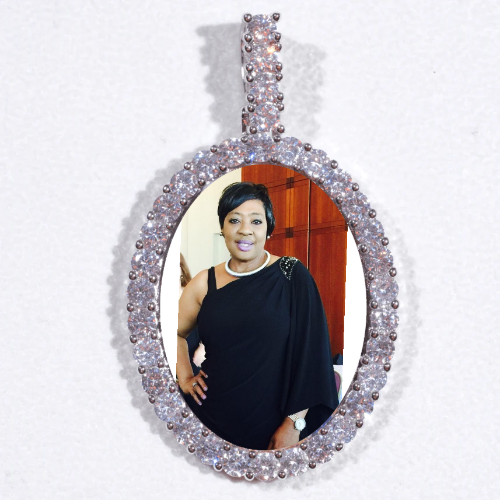 Large 3D Oval Custom Picture Pendant