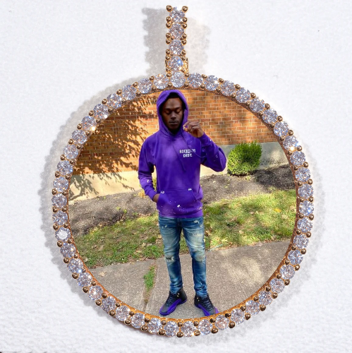 LARGE 3D CIRCLE CUSTOM PICTURE PENDANT