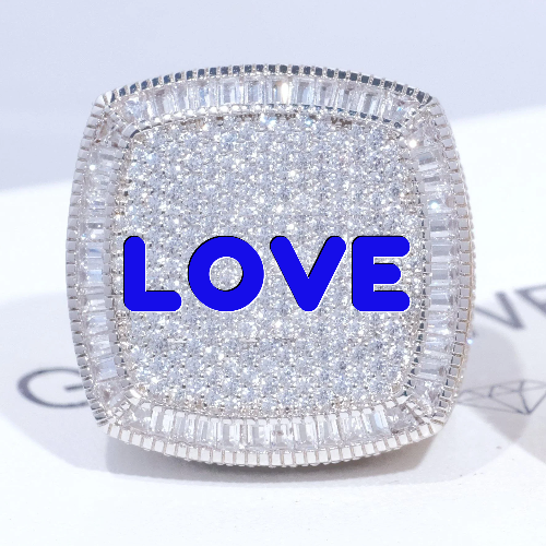 CUSTOM LETTER 3D ICED RING