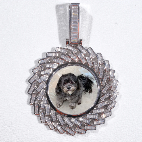 Large 3D Baguette Custom Picture Pendant