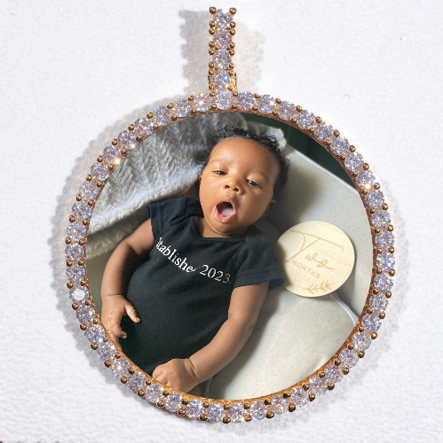 LARGE 3D CIRCLE CUSTOM PICTURE PENDANT