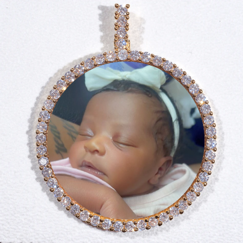 LARGE 3D CIRCLE CUSTOM PICTURE PENDANT