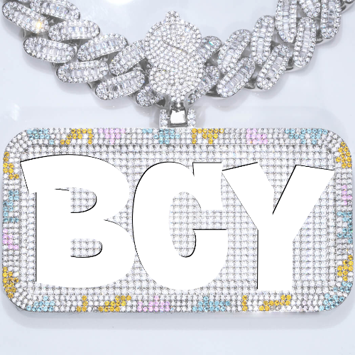 CUSTOM LETTER NECKLACE 3D COLORFUL SQUARE