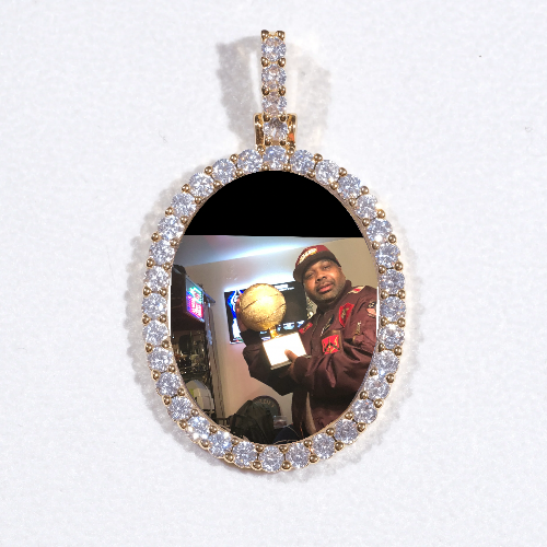 3D Oval Custom Picture Pendant