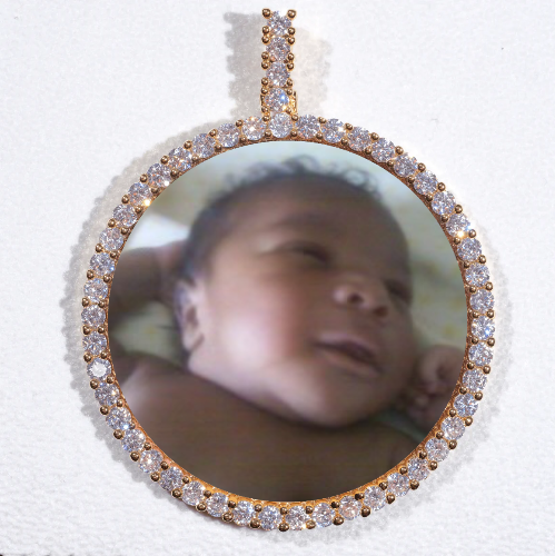 LARGE 3D CIRCLE CUSTOM PICTURE PENDANT