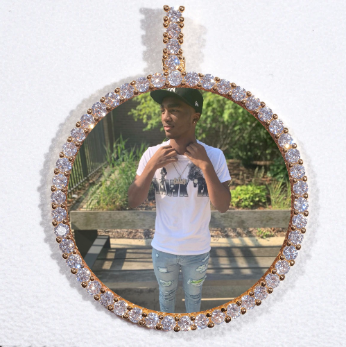 LARGE 3D CIRCLE CUSTOM PICTURE PENDANT
