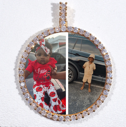 LARGE 3D CIRCLE CUSTOM PICTURE PENDANT