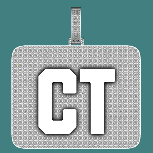 CUSTOM LETTER NECKLACE 3D BIG SQUARE