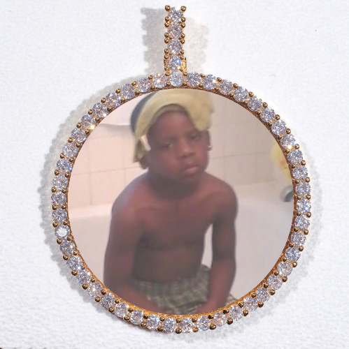 LARGE 3D CIRCLE CUSTOM PICTURE PENDANT