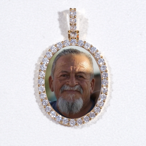 3D Oval Custom Picture Pendant