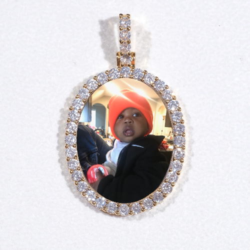 3D Oval Custom Picture Pendant