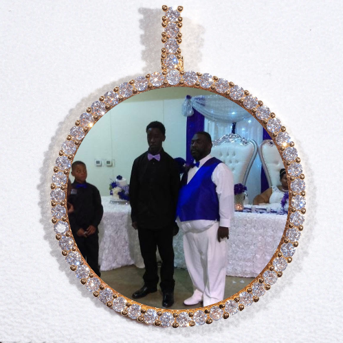 LARGE 3D CIRCLE CUSTOM PICTURE PENDANT