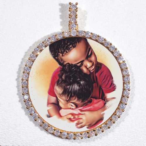 LARGE 3D CIRCLE CUSTOM PICTURE PENDANT