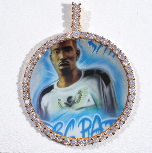 LARGE 3D CIRCLE CUSTOM PICTURE PENDANT
