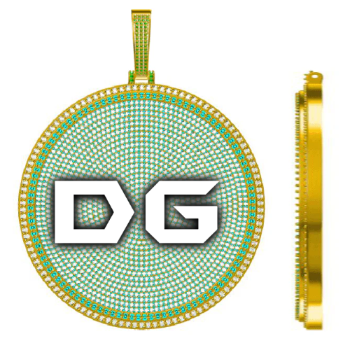 CUSTOM LETTER NECKLACE 3D BIG DISC