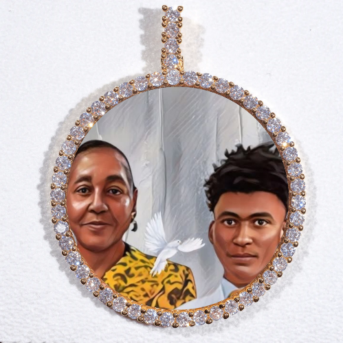 LARGE 3D CIRCLE CUSTOM PICTURE PENDANT
