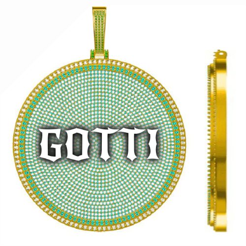 CUSTOM LETTER NECKLACE 3D BIG DISC
