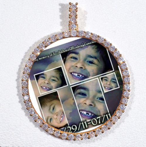 LARGE 3D CIRCLE CUSTOM PICTURE PENDANT