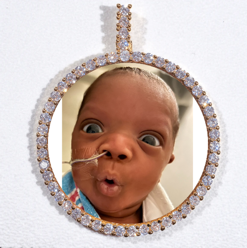 LARGE 3D CIRCLE CUSTOM PICTURE PENDANT