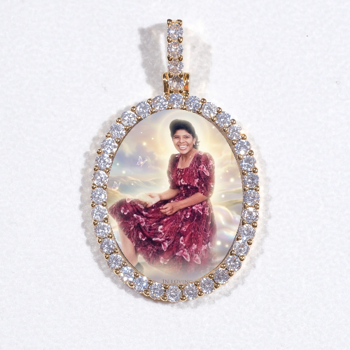 3D Oval Custom Picture Pendant