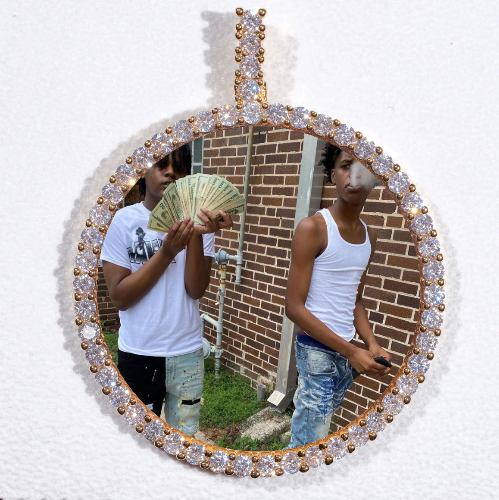 LARGE 3D CIRCLE CUSTOM PICTURE PENDANT