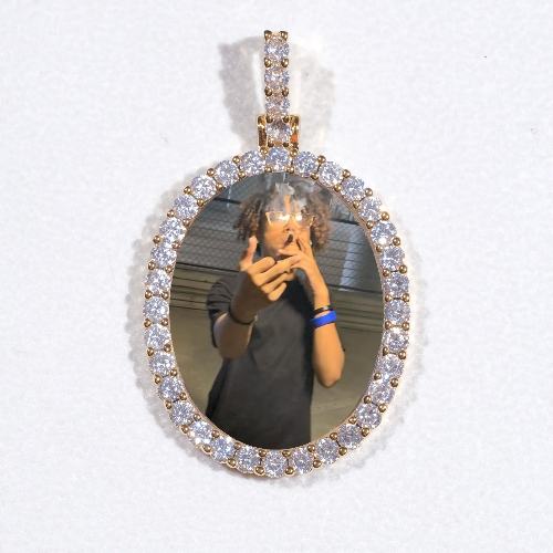 3D Oval Custom Picture Pendant