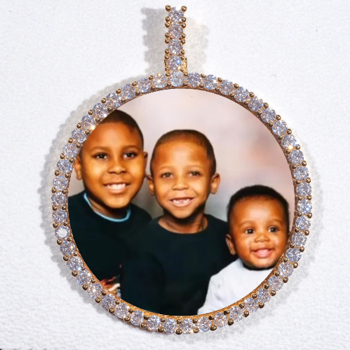 LARGE 3D CIRCLE CUSTOM PICTURE PENDANT