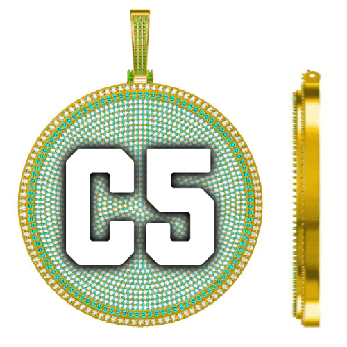 CUSTOM LETTER NECKLACE 3D BIG DISC
