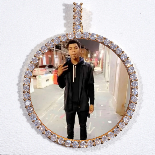 LARGE 3D CIRCLE CUSTOM PICTURE PENDANT
