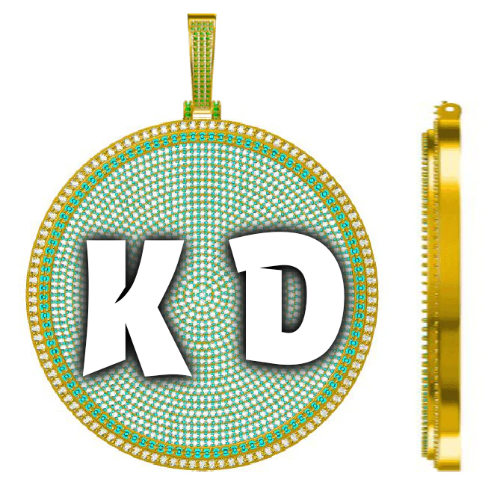 CUSTOM LETTER NECKLACE 3D BIG DISC