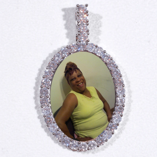 Large 3D Oval Custom Picture Pendant